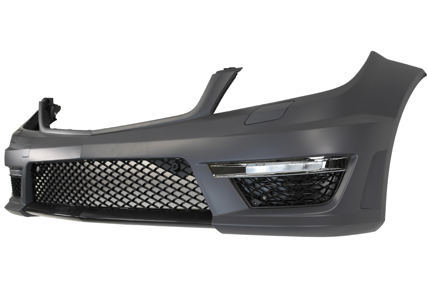 thumbnail image 2 of AMG Style Front Bumper Cover For 2012-2015 Mercedes Benz W204 C-Class (C250, C300, C350) | Unpainted Polypropylene W/ DRL & PDC Holes 2 of 6